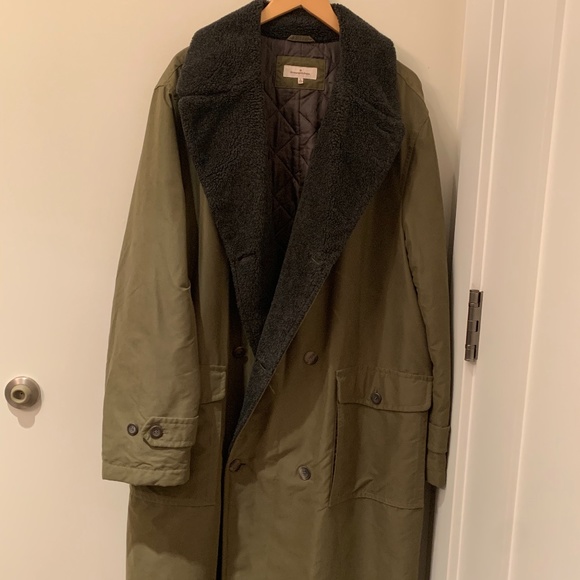 Ermenegildo Zegna long trench coat khaki padded